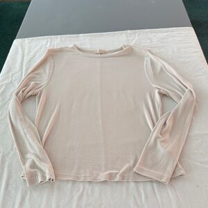 Nuuds Bone Long Sleeve Slinky Rib Top